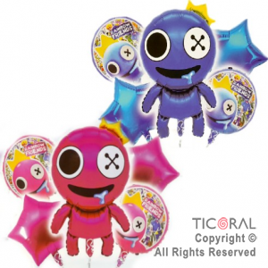 SET DE GLOBOS METALIZADO BLUE RAINBOW 5 UNIDADES